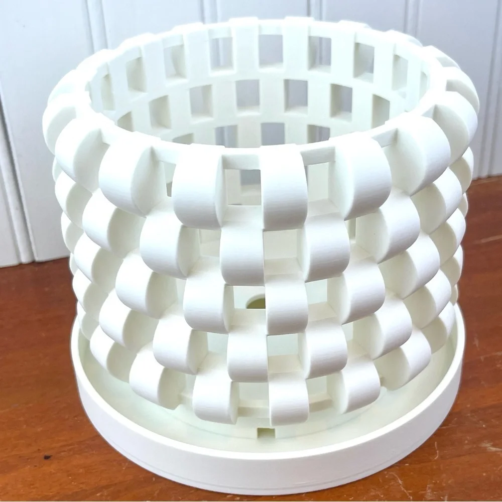 The Sinol 3D Printed Orchid Planter Pot with Drainage Tray, Modern Unique - Picture 5 of 8